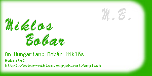 miklos bobar business card
