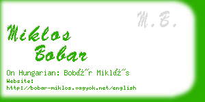 miklos bobar business card